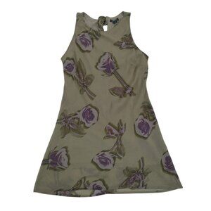 Wild Fable XS Green Floral High-Low Sleeveless Dress With Back Tie Detail. NWT